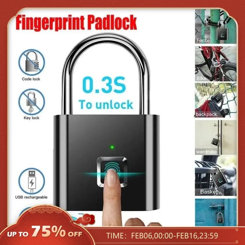 Fingerprint Lock Keyless Waterproof Anti-Theft Smart Lock