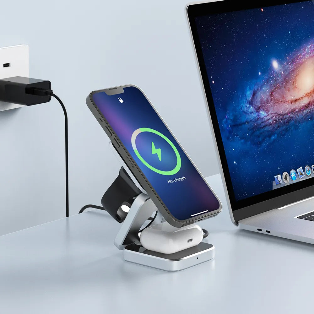 3 In 1 Foldable Magnetic Wireless Charger