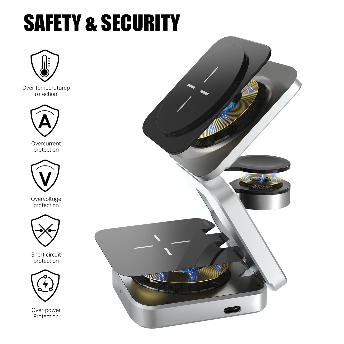 3 In 1 Foldable Magnetic Wireless Charger