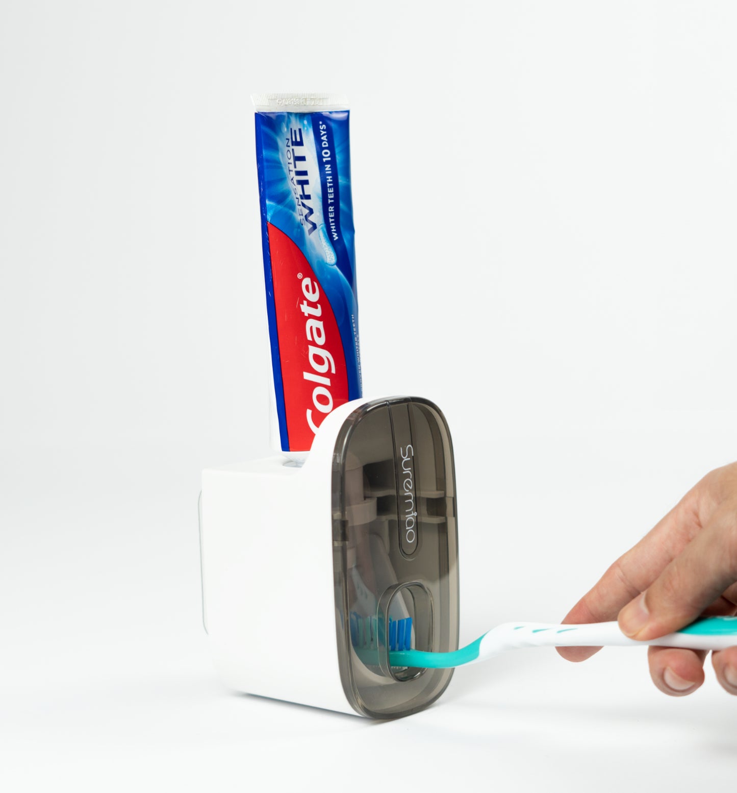 Portacepillos de dientes de pared con dispensador